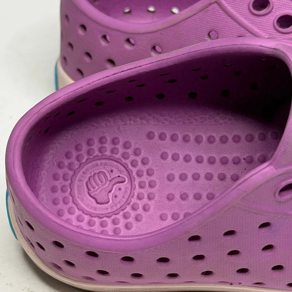 Native Jefferson Shoes Kids Size C8 Purple Slip‎ On Perforated Water Sneakers
